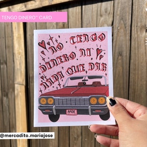 No Tengo Dinero Card, Kumbia Kings, Cumbia, Chicana, Love cards, spanglish, Latina, Valentine’s Day, Amor, Valentine’s Day Gift Ideas,