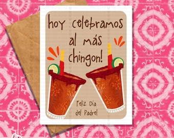 Feliz Dia Del Padre, Bonne fête des pères, Papa, Père, Oncle, Papa, Tio, Abuelo, Mexique, Mexicain, Michelada, Espagnol, Carte de voeux, Latinx