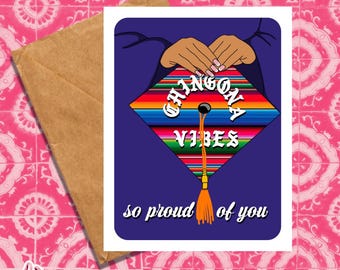 Remise des diplômes, Carte, Carte vierge, Diplômé, Promotion 2026, Carte de voeux, Félicitations, Espagnol, Mexicain, Chicana, Université, Chingona Vibes