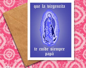 Feliz Dia Del Padre, Fête des Pères, Papa, Père, Oncle, Papa, Tio, Abuelo, Mexique, Mexicain, Vierge, Guadalupe, Espagnol, Carte de voeux