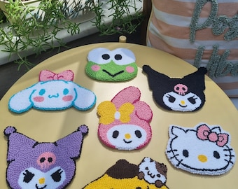 Hello Kitty & Friends Mug Rug Coasters | Punch Needle Coaster 4'' | Sanrio Coasters