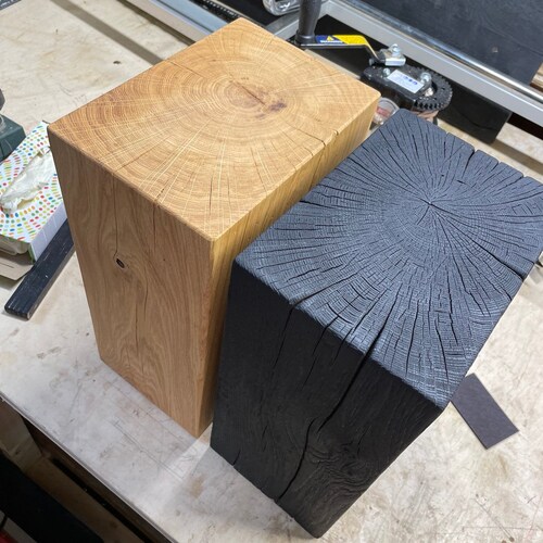 Oak shops block / stool