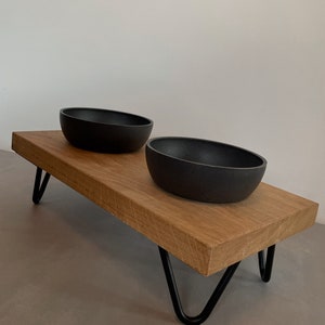 Dog feeding station / dog bar / dog station (personalization possible) / dog bowl / wooden dog bowl