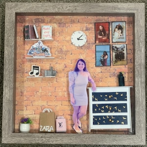 shadow box, Unique gift idea, gift for her, gift for him,  memory box, DIY,  handcraft, miniature art, 3D photo frame, photo frame, occasion