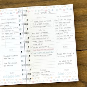 Personalized Undated Planner 5.5 x 8.5 inches Custom Spiral Planner Personalized Daily Planner 2026 Daily Daily Organizer Pastel Hearts