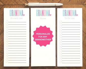 Grandma Personalized Notepads 3 Pack To Do List Cute Grammy Gift Personalized Custom Gift Gigi Gift Mimi Gift Nana Gift Mother's Day Gift