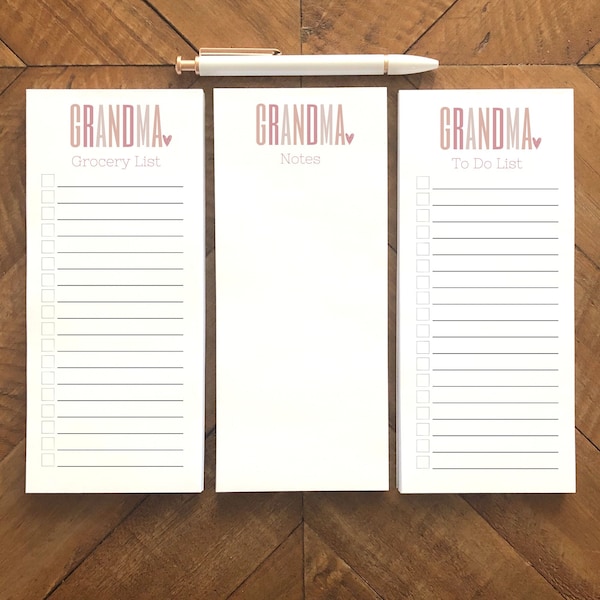 Personalized Grandma Notepads 3 Pack To Do List Cute Unique Grandma Gift Personalized Notepad Organization Gift Grandma Stationery