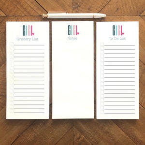 Personalized Gigi Notepads 3 Pack To Do List Grocery List Cute Unique Gigi Gift Personalized Notepad Organization Gift Gigi Stationery
