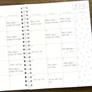 July 2025 - Dec 2026 Planner 18 Month 8.5x11&quot; Custom Planner Personalized Planner Large Spiral Calendar Floral Design Vintage