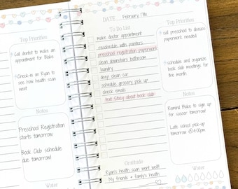 Personalized Undated Planner 5.5 x 8.5 inches Custom Spiral Planner Personalized Daily Planner Daily Agenda Daily Organizer