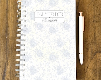 Personalized Undated Planner 5.5 x 8.5 inches Custom Spiral Planner Personalized Daily Planner 2026 Daily Organizer Vintage Floral