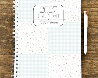 Teacher Planner July 2026 - June 2027 12 Month Teacher Planner 8.5 x 11" Large Spiral Planner Weekly Spreads & Monthly Spreads