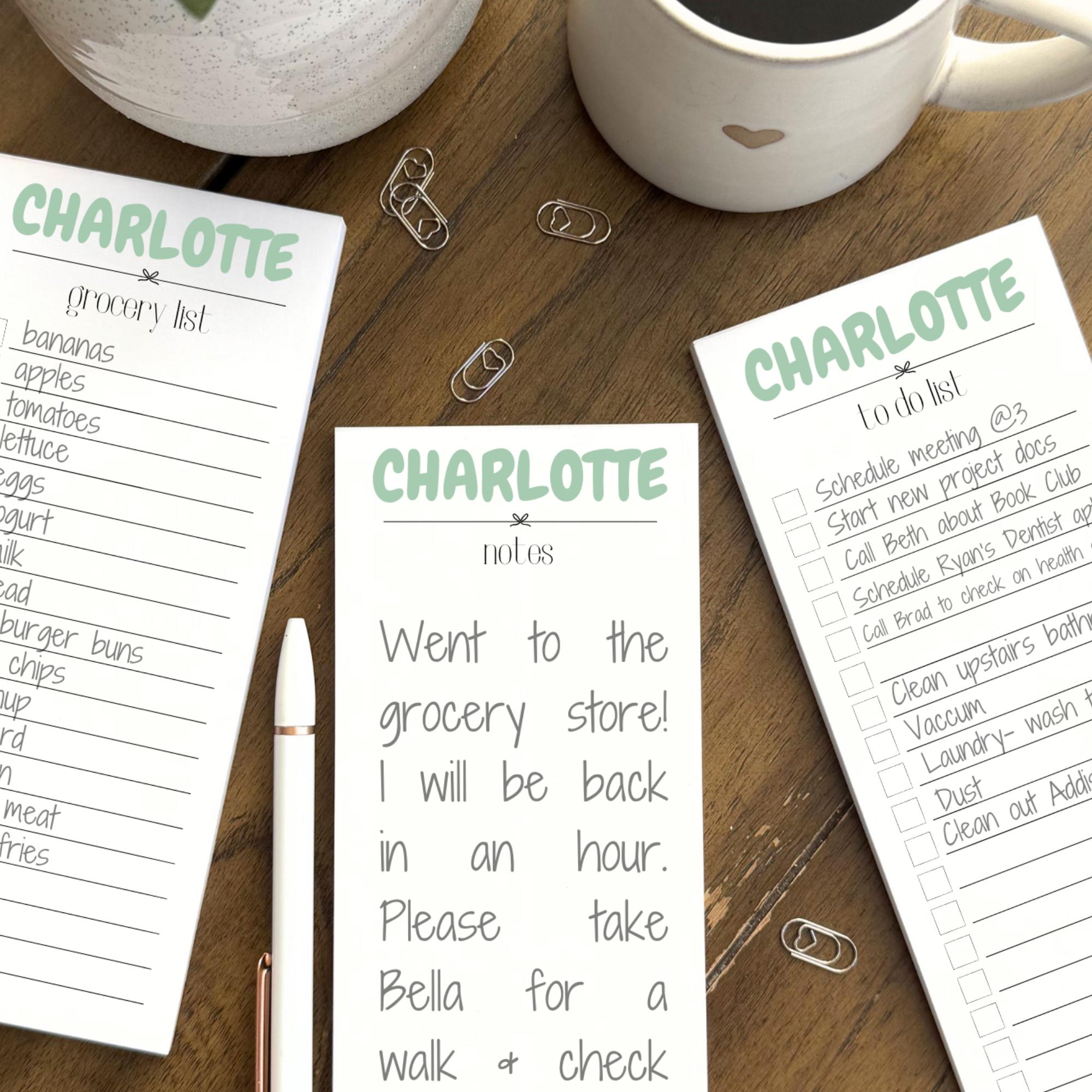 Cute Colorful Notepad Gift Set | 3 Pack Notepad With Personalized Name ...