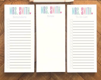 Personalized Teacher Notepad Custom Teacher Christmas Gift Teacher Stationery 3 Pack Notepads Teacher Appreciation Gift New Teacher Grad