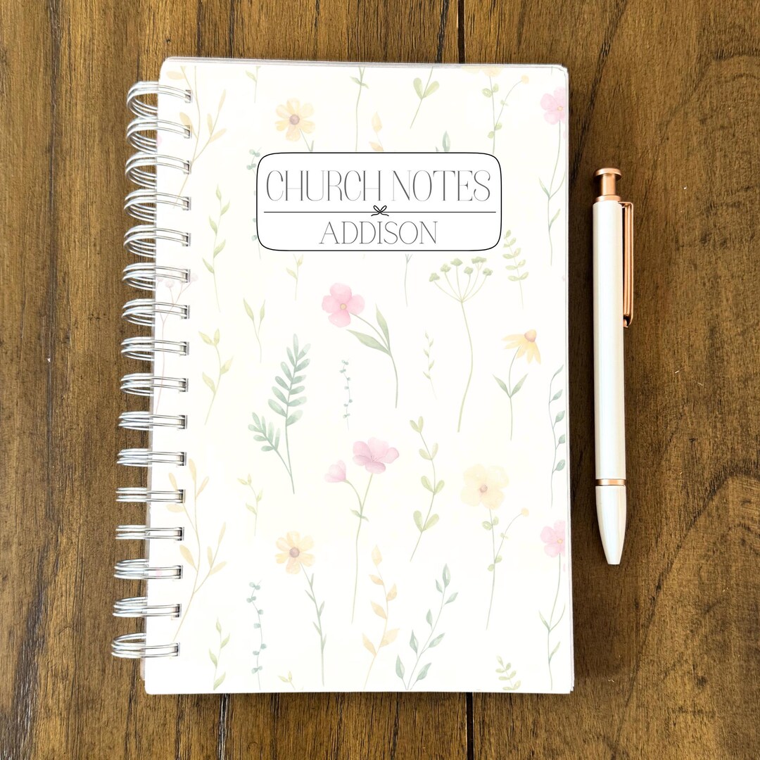 Personalized Church Notes Notebook 5.5 X 8.5 Inches Custom Sermon ...