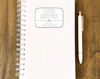 Cute Things My Grandkids Say Personalized Notebook | Grandparents Journal | Grandma Gift from Grandkids Memory Book Grandmother Notebook