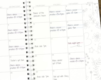 18 Month Planner Personalized 8.5x11" Custom Planner July 2026 - Dec 2027 Planner Large Spiral Customized Calendar Doodles Planner