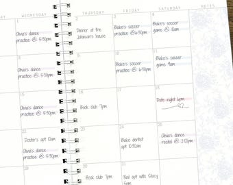 July 2026 - Dec 2027 Planner 18 Month 8.5x11" Custom Teacher Planner Personalized Planner Large Spiral Teacher Calendar Blue Vintage Floral