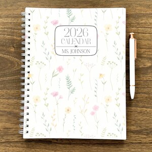 July 2025 - Dec 2026 Planner 8.5x11" Custom 18 Month Calendar Teacher Personalized Planner Large Spiral Custom Planner Teacher Gift