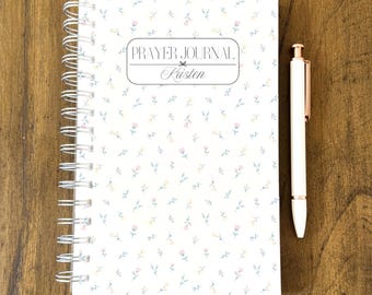 Personalized Prayer Journal Notebook 5.5 x 8.5 inches Custom Christian Journal Bible Study Notebook Christian Women Gift