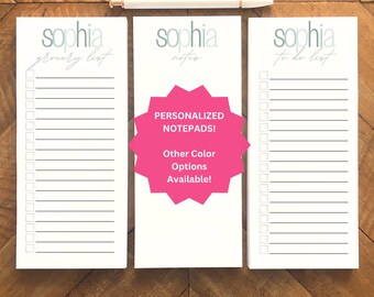 Personalized Notepads 3 pack Custom Customized Notepads Stationery Personalized Gift Graduation Gift College Grad High School Graduation