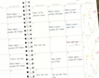 18 Month Planner Personalized 8.5x11" Custom Planner July 2026 - Dec 2027 Planner Large Spiral Customized Calendar Cottage Floral Planner