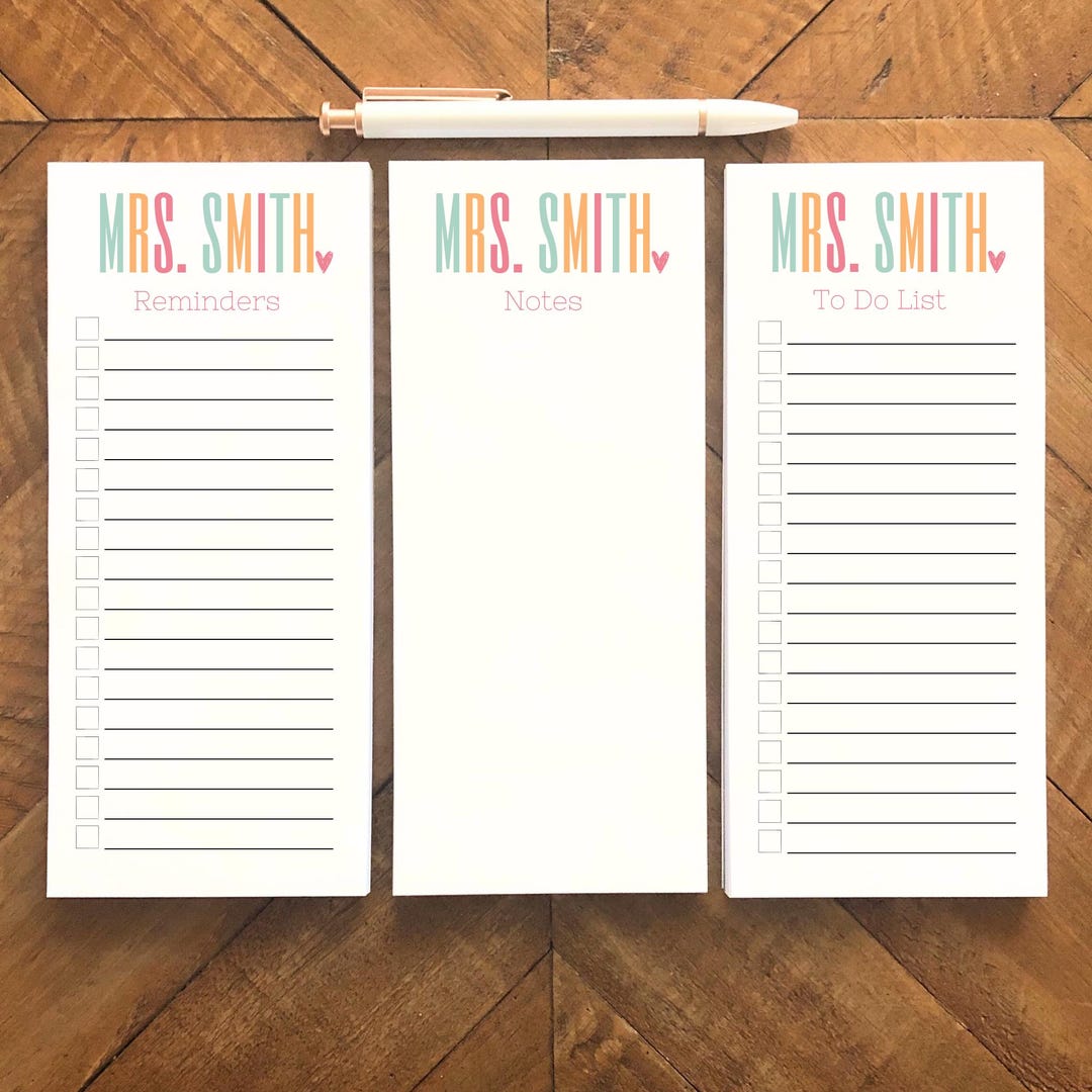Personalized Teacher Notepad Custom Teacher Christmas Gift Teacher ...