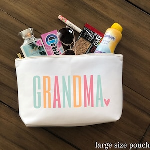 Grandma Pouch, Grandma Travel Bag, Grandma Makeup Bag, Personalized Grandma Gift, Grandma Gift, Gifts for Grandma