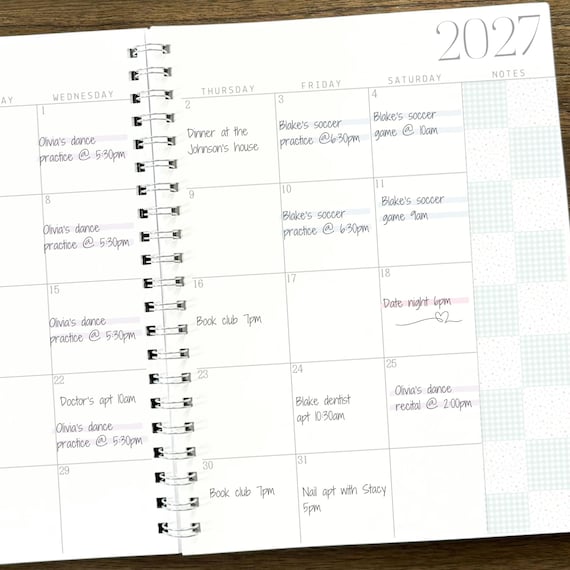 12 Month Planner July 2026 - June 2027 Floral Planner Large Spiral Planner Weekly & Monthly Spreads Vintage Patchwork Planner