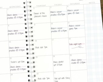 July 2026 - Dec 2027 Planner 18 Month 8.5x11" Custom Planner Personalized Planner Large Spiral Planner Customized Calendar Blue Gingham