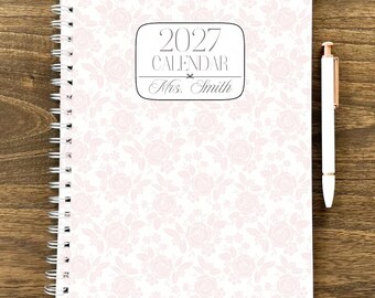 Teacher Planner July 2026 - June 2027 12 Month Teacher Planner 8.5 x 11" Large Spiral Planner Weekly Spreads & Monthly Spreads