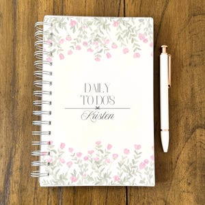 Personalized Undated Planner 5.5 x 8.5&quot; Custom Spiral Planner Personalized Daily Planner Daily Agenda Daily Custom Planner Vintage Floral