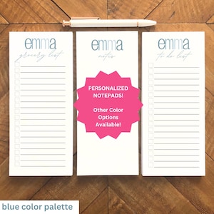 Personalized Notepads 3 pack Custom To Do List Daily Organization Notepads Personalized Customized Notepads Stationery Personalized Gift