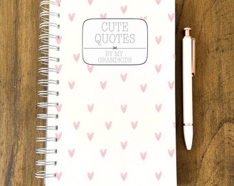 Cute Things My Grandkids Say Personalized Notebook | Grandparents Journal | Grandma Gift from Grandkids Memory Book Grandmother Notebook