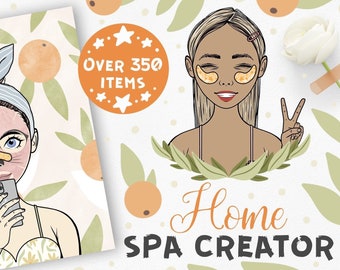 Woman Portrait Clipart, Spa Day Creator (Digital Download)
