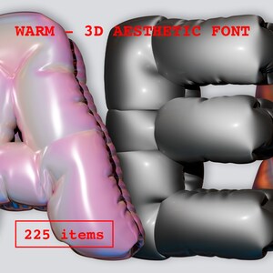3D-lettertype Y2K esthetische neon roze zilver zwart digitale download commercieel gebruik, PNG-letters, Bubble Groovy vetgedrukte lettertypebrieven, handgeschreven lettertype