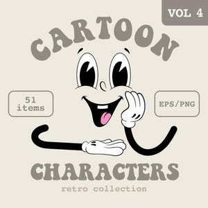 Retro Character Design SVG Clipart, 60s Smiley Face SVG/PNG Collection, Cartoon Faces Logo Template, Groovy Clipart, Hipster Avatar Clipart