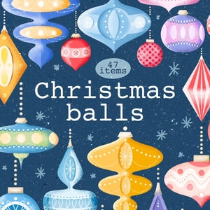 Bolas de Navidad Clipart PNG Descarga digital Uso comercial, Acogedor clipart de invierno, Ilustración de año nuevo lindo de temporada PNG