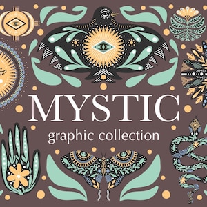 Boho Mystic Art - SVG Clipart Kollektion digital download, Tiere mit Floral Ornamenten kommerzielle Nutzung, psychische Gesundheit SVG