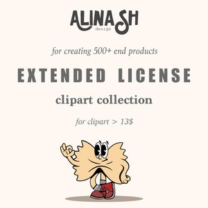 Extended License One Clipart - For One Single Clipart or Clipart Set - Alina Sh Art