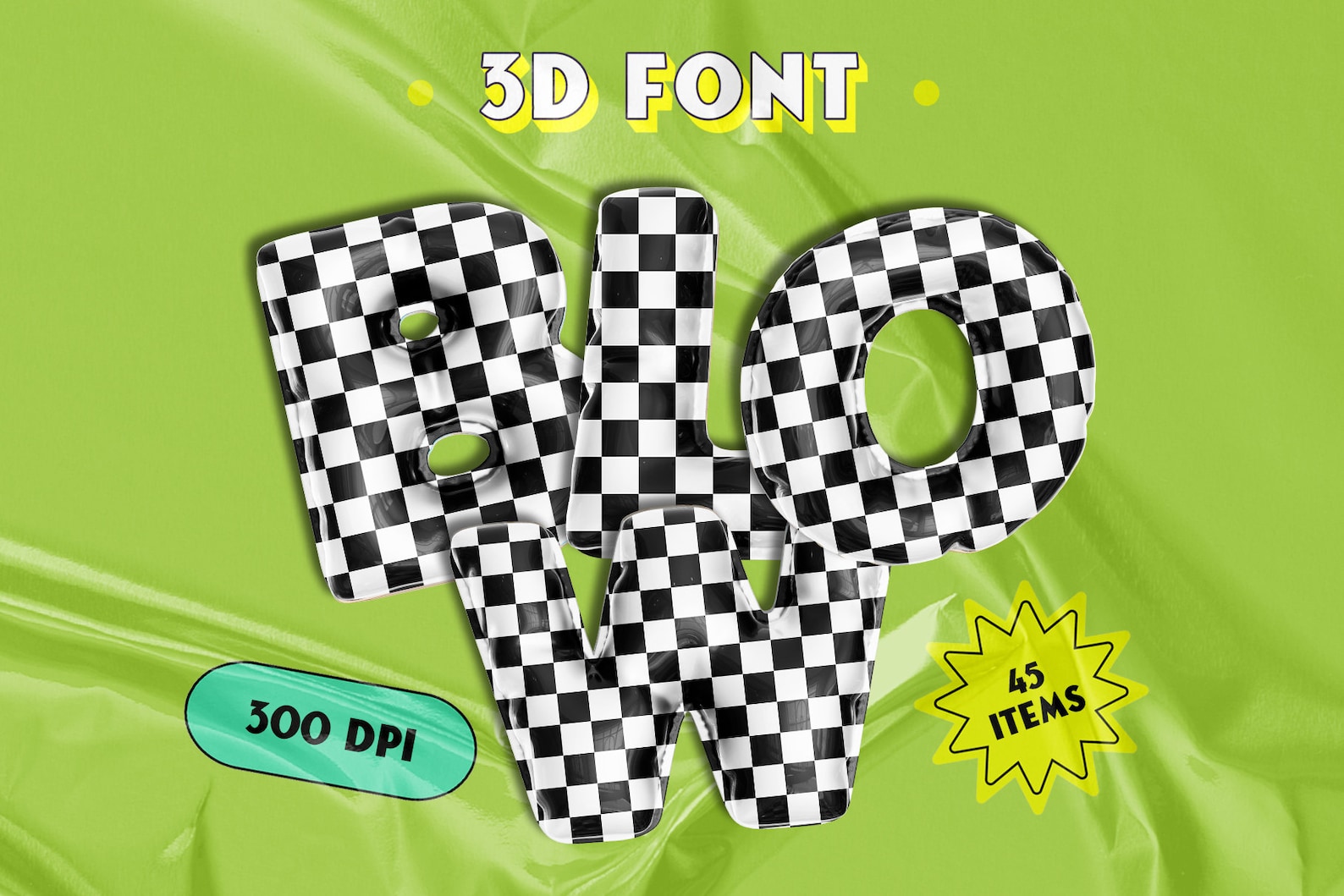3D Font Y2K Aesthetic Black & White Cage Digital Download Commercial ...