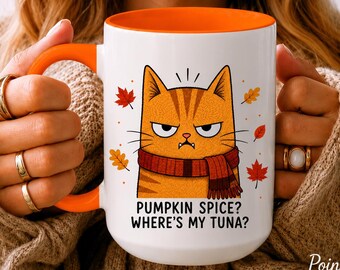 Pumpkin Spice Funny Cat Mug, Cat Lover Gift, Fall Coffee Mug, Pumpkin Spice Mug, Cat Mom Gift, Autumn Mug, Funny Coffee Mug