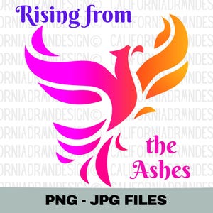 Phoenix Rising png, herrijzen uit de as png, Phoenix Bird png, Phoenix Shirt Design png, Phoenix Bird Clipart, Cricut PNG-sublimatiebestand
