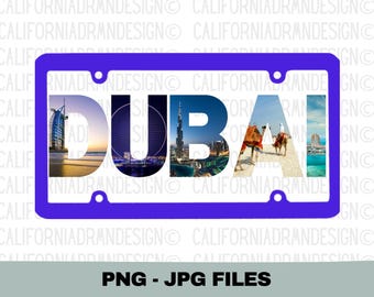 Dubai License Plate Png, Dubai Middle East UAE Travel Vacation Png, United Arab Emirates Png, Arabic Png, Sublimation Design PNG, Cricut Png