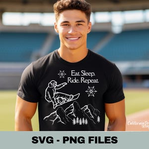 Snowboarding SVG, Eat Sleep Rid Alphabet, Snowboard SVG, Geschenk für Snowboarder, Snowboard T-Shirt, Snowboard T-Shirt, Wintersport SVG, Cricut