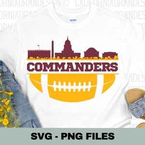 SVG Commanders, SVG de Futebol Americano, SVG de Washington, Camisa Commanders, Camisetas de Futebol Americano, Camiseta de Futebol Americano Commanders, SVG de Esportes, Arquivo SVG Cricut