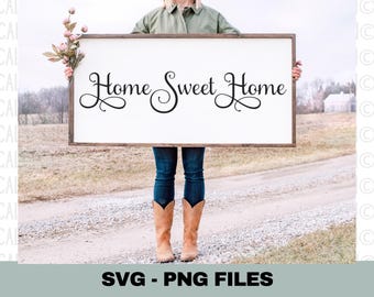 Home Sweet Home Svg, Welcome Sign Svg, Farmhouse Wood Sign Svg, Home Sweet Home Cut File, Front Door Sign Svg, New Home Gift, Cricut Svg Png