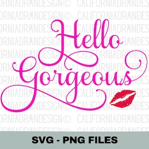 Bonjour magnifique fichier de coupe SVG, beau fichier Svg, bonheur Svg, citation inspirante Svg, salutation romantique de la Saint-Valentin Svg, lèvres Svg, signe Svg