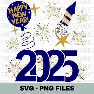 Frohes neues Jahr 2025 SVG, 2025 Neujahr Shirt, 2025 SVG, Hallo 2025 SVG, Neujahr Clipart, Silvester Party Shirt, Cricut geschnitten Datei