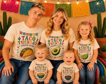 Matching Family Shirts | Taco Tuesday Shirts | Fiesta Club Tees | Mom Dad Kids Baby Shirts | Funny Taco Family Tees